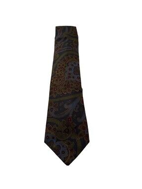 Burberry Men’s Silk Tie British Burberry Old Money Tie Green /Gold Pre Owned